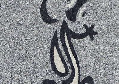 Tapis de pierre en granulat de marbre motif lézard