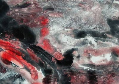 Sol en résine epoxy dégradé rouge et noir